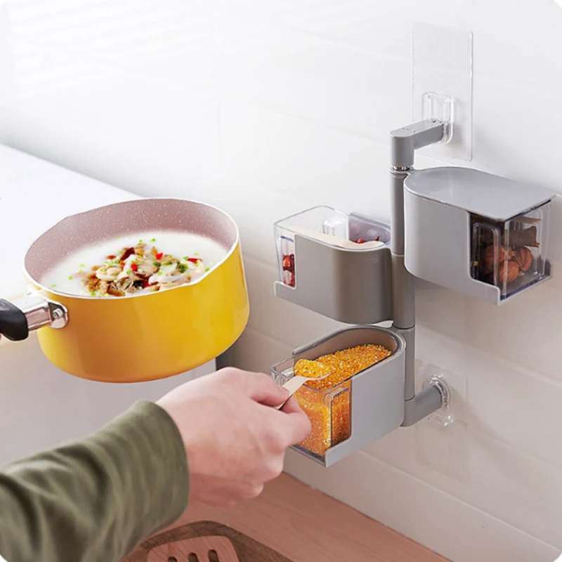 

Creative Plastic Kitchen storage container Food container Mini Clear storage containers Kitchen items Modern spice racks