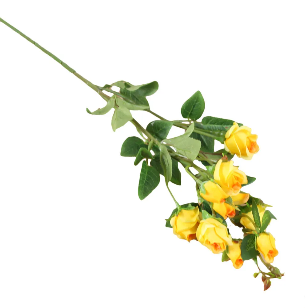 Искусственный одного куска малого бутон розы моделирование растительный орнамент для свадьбы домой стол офис сад брак украшения - Цвет: Yellow
