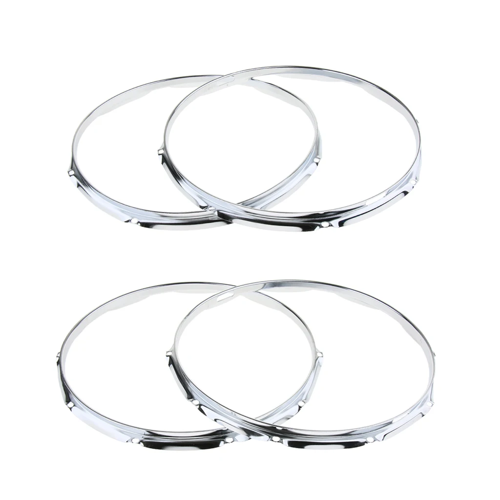 Tooyful Durable 2pcs Iron 14inch Die Cast Snare Drum Hoops Rings Percussion Instrument Parts