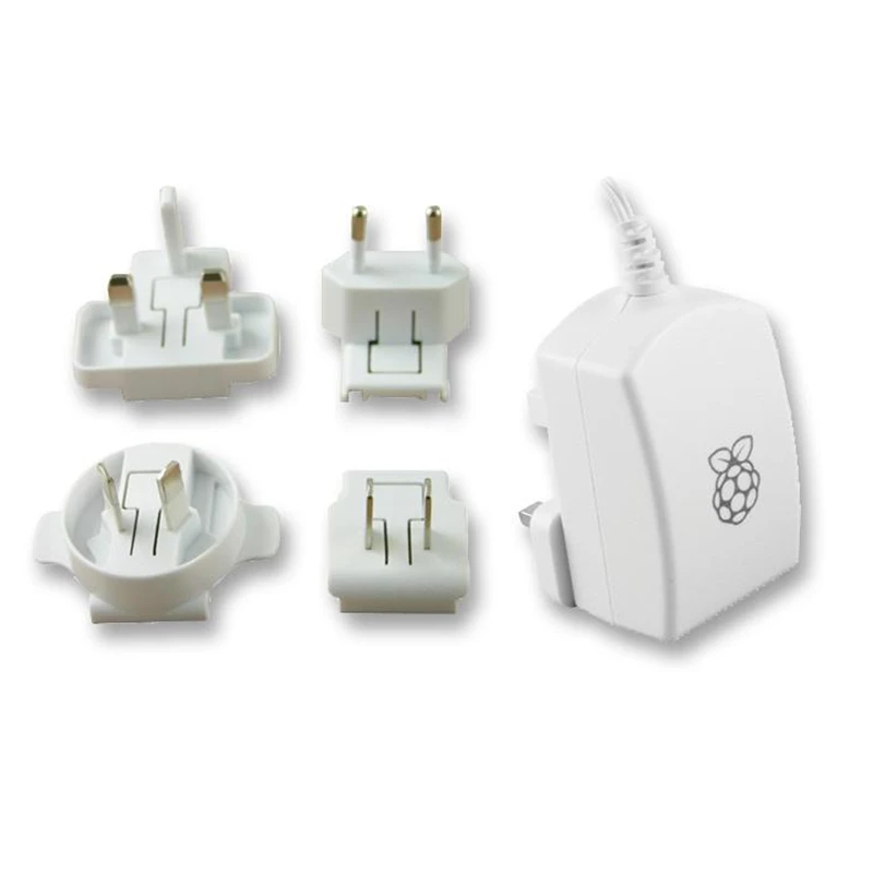 

New 5.1 V dc, Micro USB, 2.5 A Official Raspberry Pi 3 White Power Supply