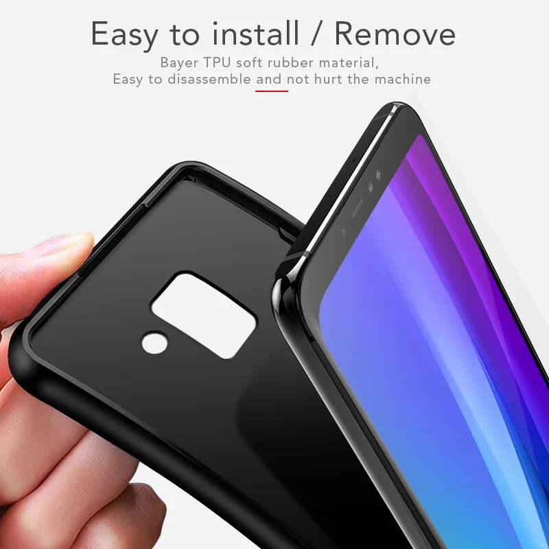 Для Samsung Galaxy A7 2018 чехол из углеродного волокна Текстура кожаный защитный для A9 A8