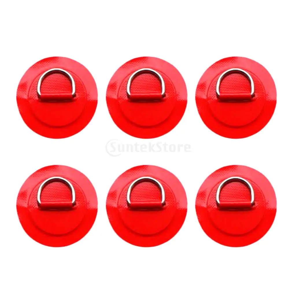 6pcs/set 8cm 316 Stainless Steel D Ring Pad/Patch for PVC Inflatable Boat Raft Dinghy Canoe Kayak Surfboard SUP