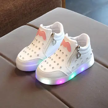

Ne Cute Lovely Princess Boys Girls Boots Cartoon Children Shoes Casual Fashion LED Light Baby Kids Sneakers