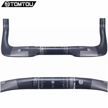 

TOMTOU Full 3K Carbon Fiber TT Handlebar Black Matt 31.8*380/400/420/444600mm Internal Cable for Racing Road Bike Parts - TX1T98