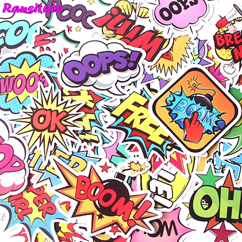 

40Pcs/set Text sticker funny children's toy stickers DIY luggage laptop skateboard phone waterproof stickers R445