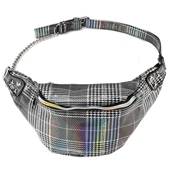 

Fanny Waist Bag Women Casual Pu Chest Bag Outdoor Sports Zipper Shoulder Bag Travel Beach Belt Bag