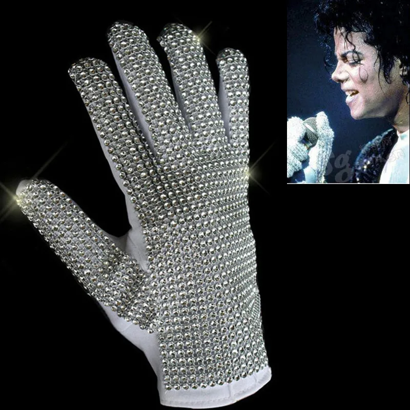 MJ Michael Jackson Classic Silver Handmade Billie Jean Shining Glove