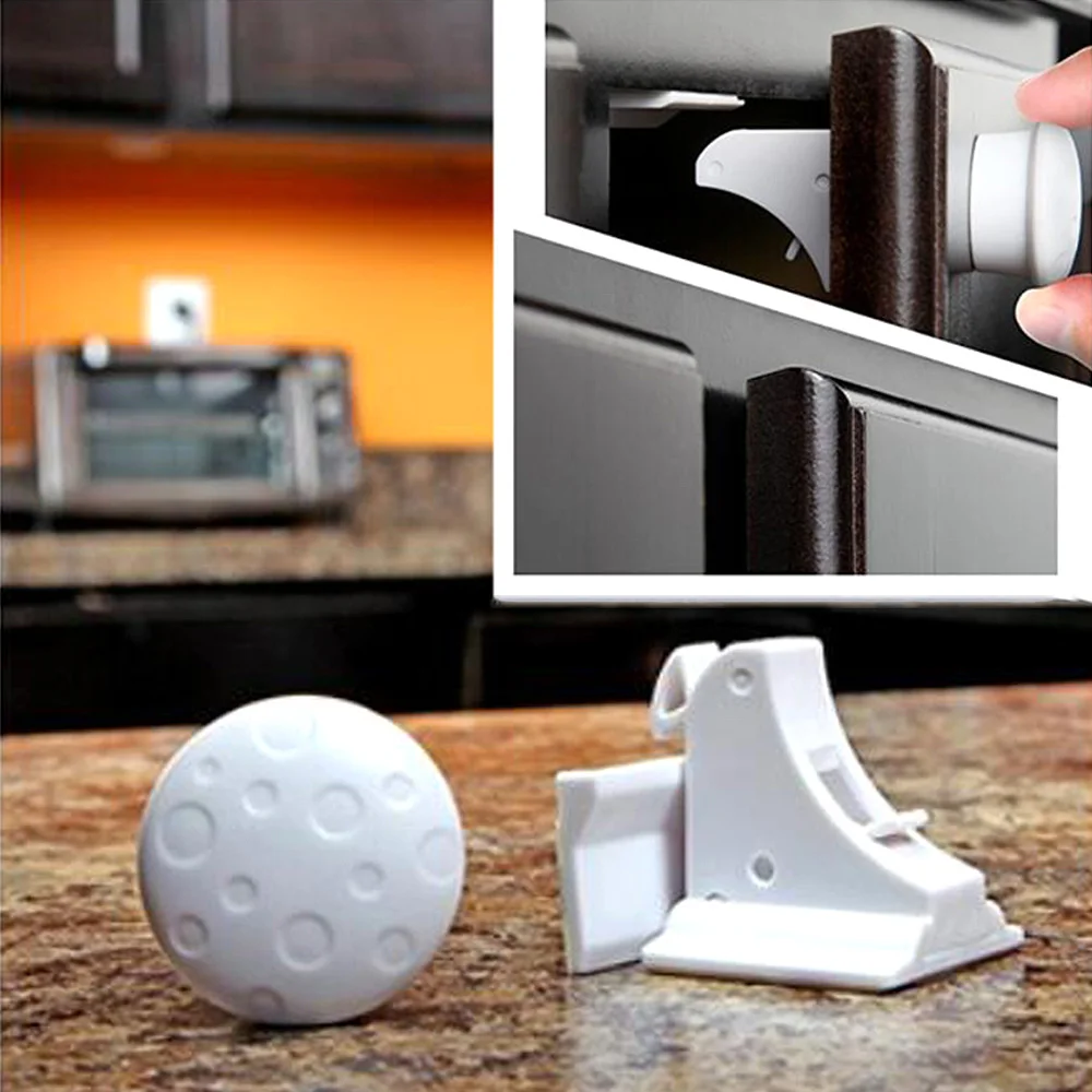 4/8/12pcs Mini Children Magnetic Lock Baby Safety Cabinet Lock Kids Protection Drawer Cupboard Locker Childproof Invisible Locks