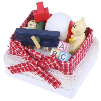 

1Pc New DIY 1:12 Dollhouse miniature bear toy box model toys for doll house decoration Table Furniture Toy Sets