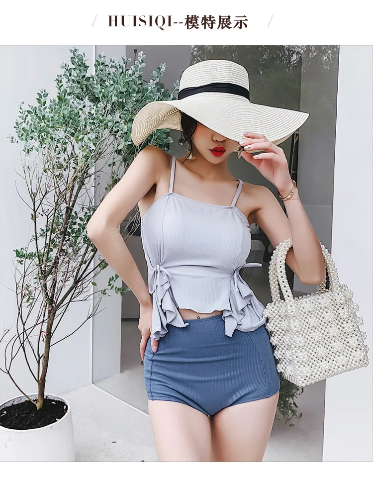 Сексуальный купальный костюм женский купальник пуш-ап костюмы для серфинга Корейская юбка на подтяжках купальник коллизия цвет женский
