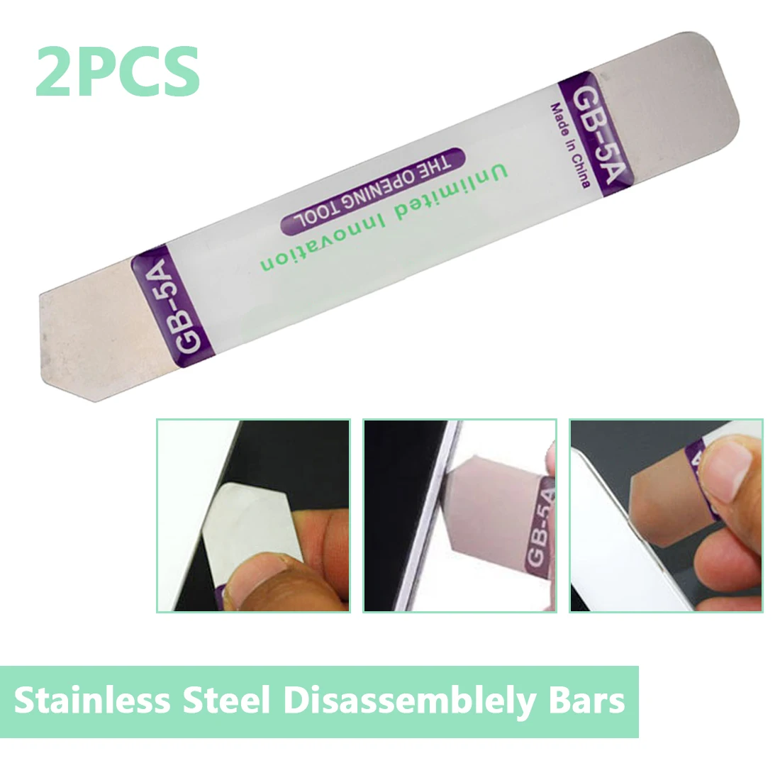 

Screen Battery Opening Tools 2pcs Blade Soft Stainless Steel Thin Pry Spudger Cell Phone Tablet for Samsung iPhone iPad Opener