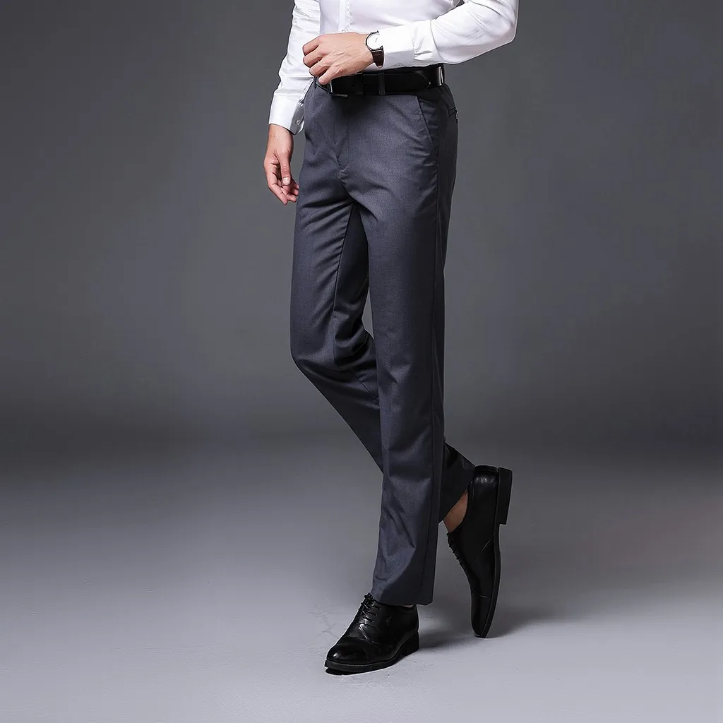 Slim Fit Летние тонкие Повседневное Бизнес Мужская Мода стиль чистый-цветные брюки для самосовершенствования брюк 28-42