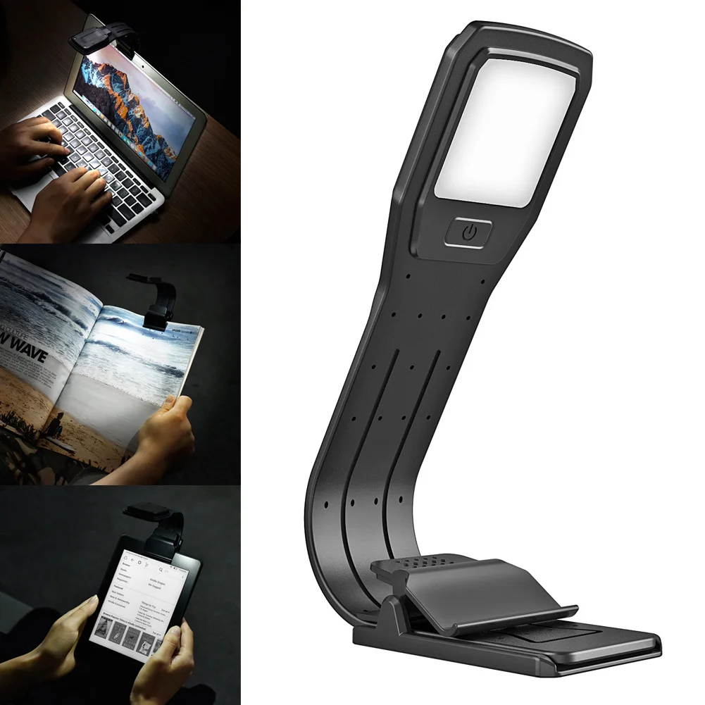 Warm LED Bookmark Book Reading Light Clip Adjustable 4 Level Brightness