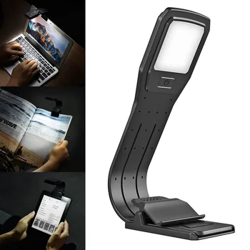 

Warm LED Bookmark Book Reading Light Clip Adjustable 4-Level Brightness Soft Light USB Rechargeable XHC88