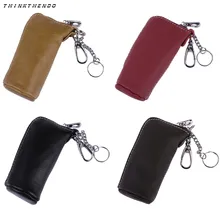 THINKTHENDO модная мужская и женская сумка для ключей из натуральной кожи, брелок для ключей, повседневный винтажный Чехол для монет, мини кошелек, новинка, 4 цвета