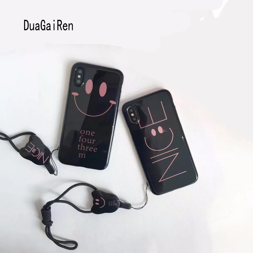 Duagairen приятная улыбка мягкий чехол для iPhone X 8 6 6S 7 Plus глянцевая крышка телефона