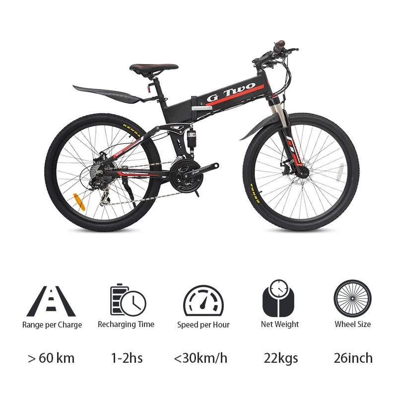 Discount 26inch Foldable Electric Bicycle Mountain Bike,36V/48V,7.8Ah/8.7Ah Lithuim Battery,250W/350W,21/27Speeds,Aluminum Frame 2