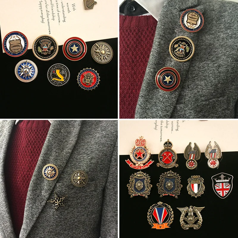 

Camellia Lapel Pins British retro personality metal tide brooch Simple college wind badge No 5 pearls Brooches Jewelry for Women