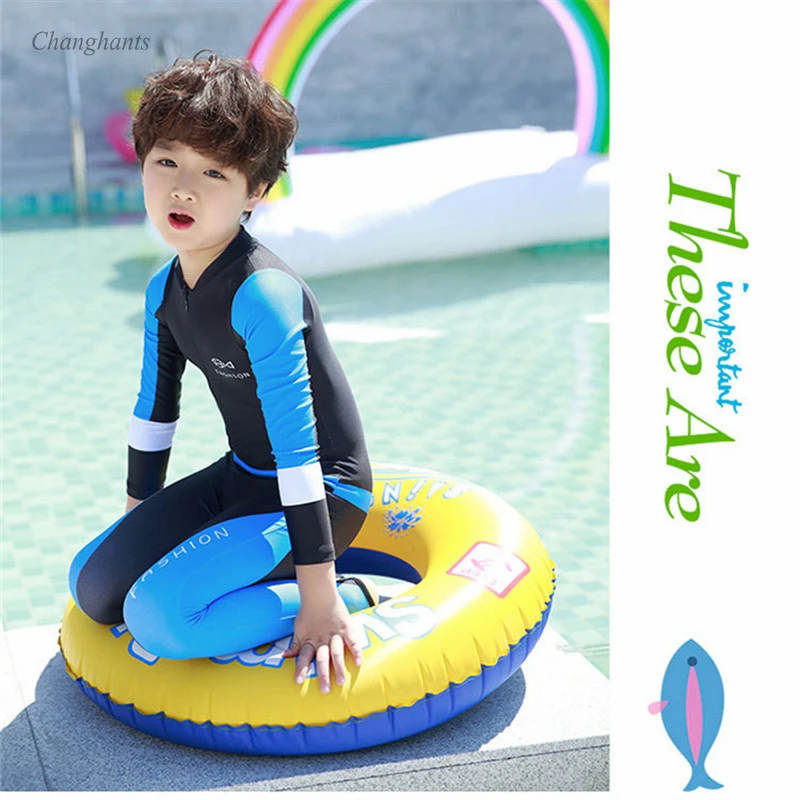 new Boy long sleeve Rash Guard Children one piece swimsuit little boy surfing wear child bathing Suits boy's summer wear