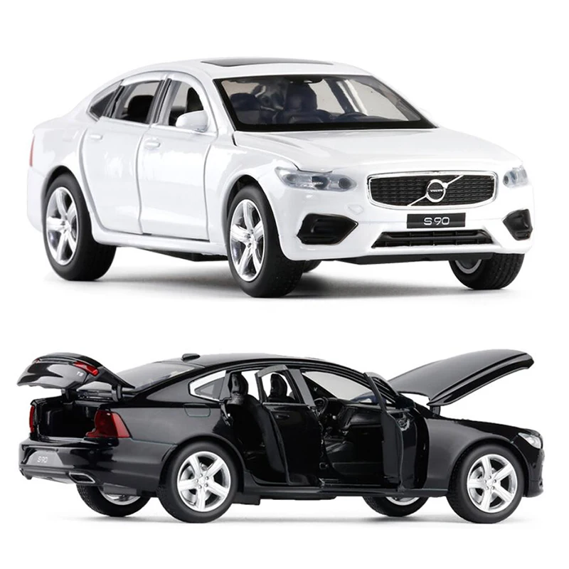 

New Arrival 1:32 S90 Alloy Luxury Car Metal Toy Car With Sound Light Pull Back Vehicle For Kids Toys V142