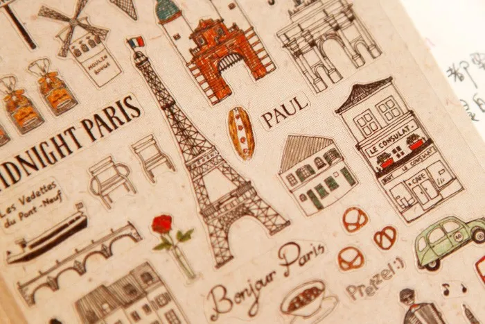 Милые Парижские прозрачные наклейки для домашних животных Скрапбукинг кавайный мультфильм La Tour Эйфелева дизайнерская канцелярская наклейка для планировщика украшение