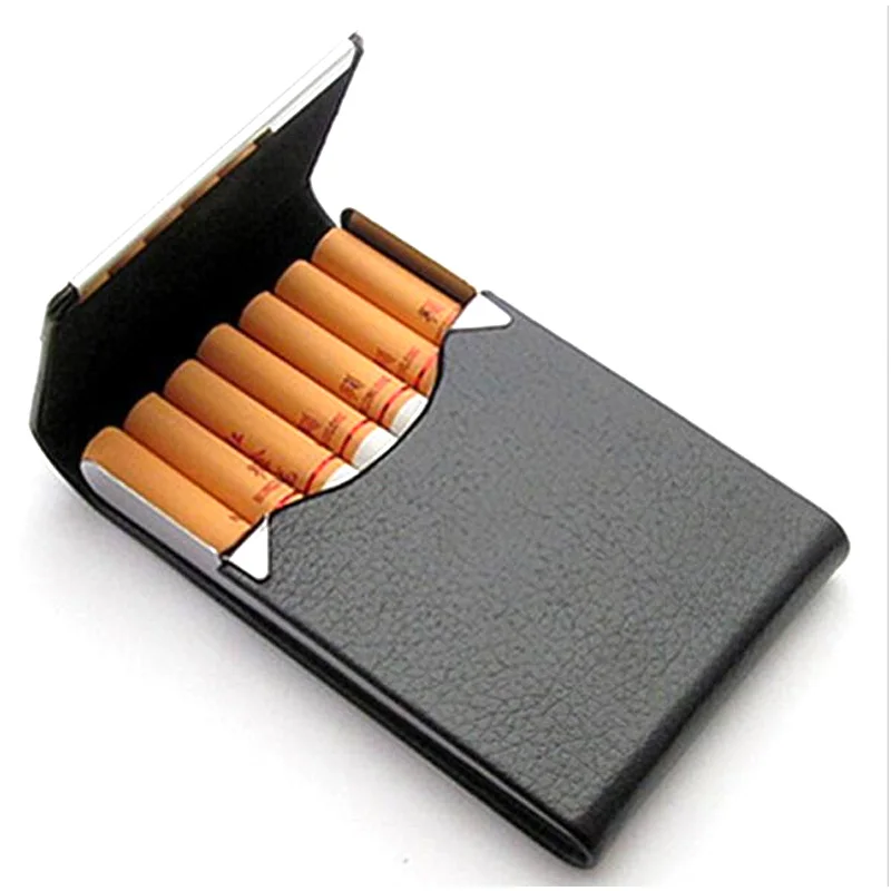 7 сигарет) Модный полиуретановый чехол для сигарет металлический стент коробка для сигарет мужской контейнер аксессуары для сигарет подарок