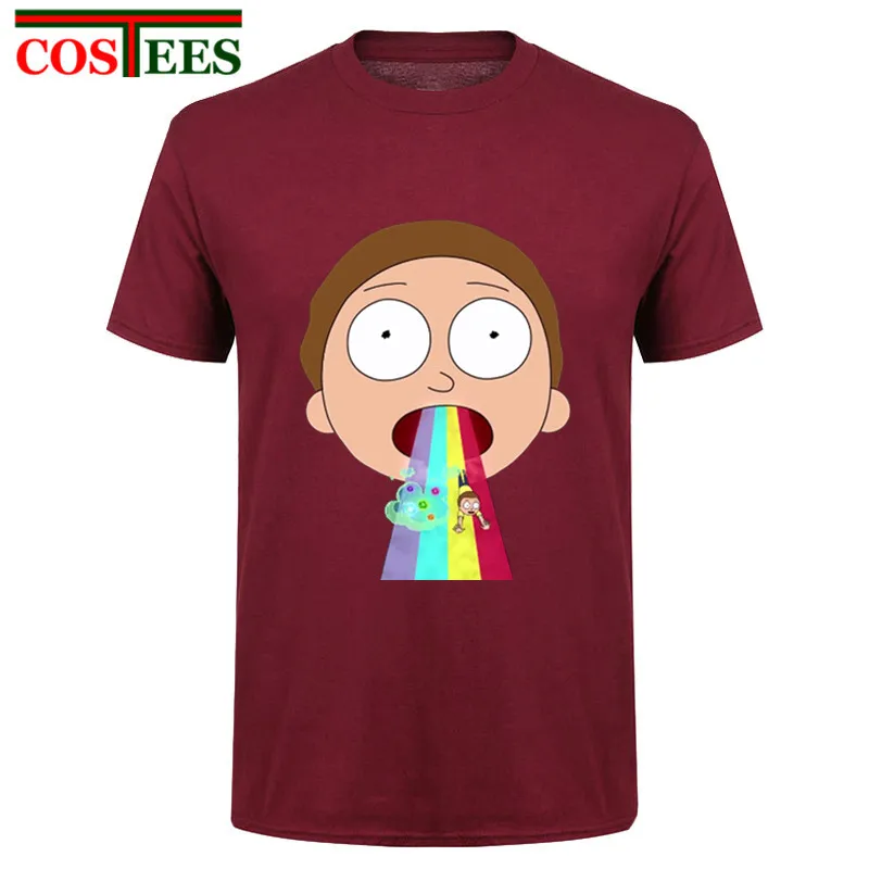 Мужская футболка Morty Bowie с радугой из аниме Мир среди мира в народном стиле homme Ricka
