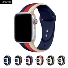 URVOI спортивный ремешок для Apple Watch series 5 4 3 2 1 силиконовый ремешок для iWatch Красочный мягкий Сменный адаптер AW 38 40 42 44 мм