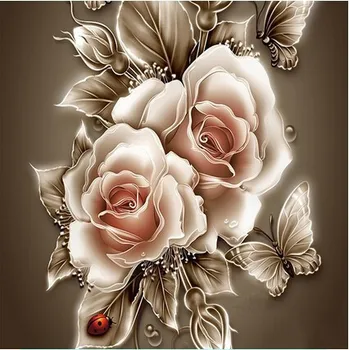 

Rhinestone painting crystal Home Decor DIY Diamond painting Rose &butterfly 3D cross stitch pattern diamond embroidery