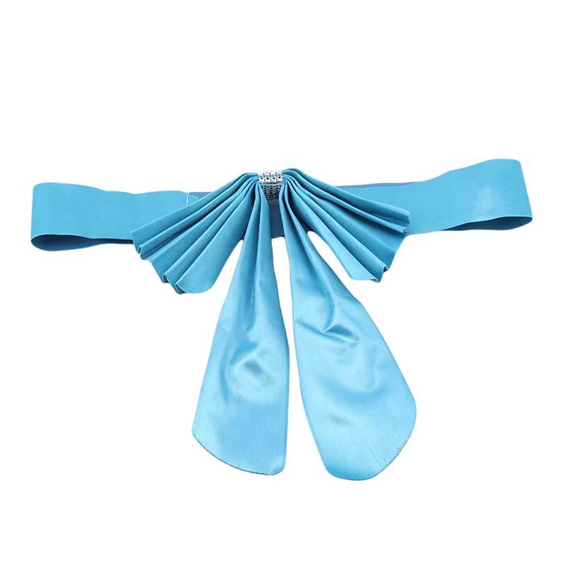 20 шт./упак. регулируемый галстук-бабочка ленты декоративные стул пояса аксессуар банкетное сиденье декоративные пояса для свадьбы - Цвет: Sky blue
