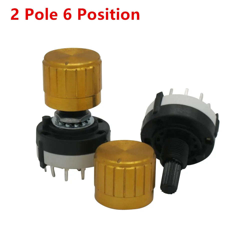 10pcs RS26 2 Pole Position 6 Selectable Band Rotary Channel Selector