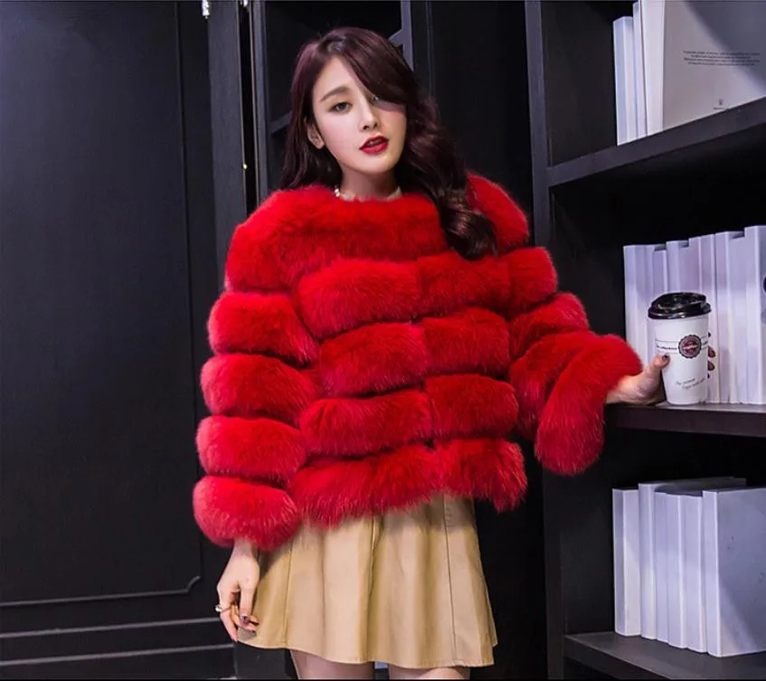 Chaquetas Mujer женские короткие большие размеры повседневные облегающие Поддельные верхняя одежда женские элегантные женские Искусственные меховые пальто K1150