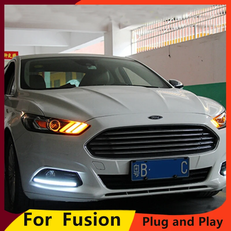 KOWELL автомобильный Стайлинг для Mondeo фары 2013 Fusion светодиодный фонарь DRL Bi Xenon объектив Высокий Низкий луч парковка