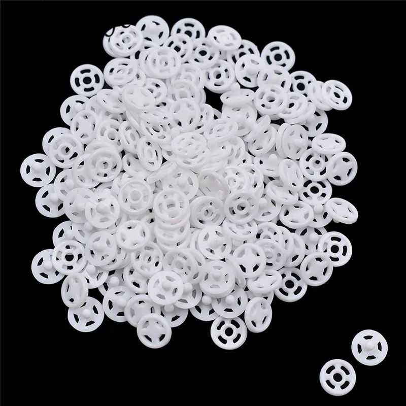 

Lychee Life 100pcs Invisible Plastic Snap Buttons Hollow Round Shape Snap Button DIY Handmade Sewing Cloth Accessories Supplies