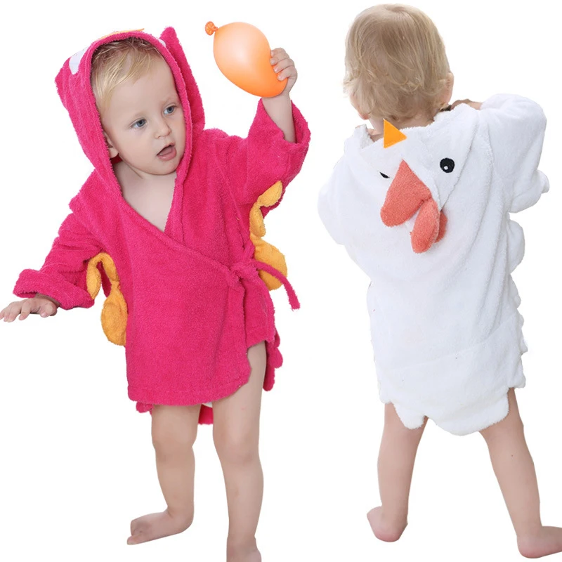 Детский банный халат; милый банный халат с героями мультфильмов; Удобный банный халат; домашняя одежда для детей 0-12 месяцев