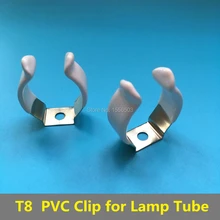100 шт. T8 ПВХ пластиковый пакет U Клип Клин трубки лампа база металлический держатель с белой поверхности крышки для светодиодная флуоресцентная лампа