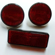 Мотоцикл Красный Круглый Передние отражатели пара и один Прямоугольник Красный отражатель ZS125-55 красный LIFAN велосипед