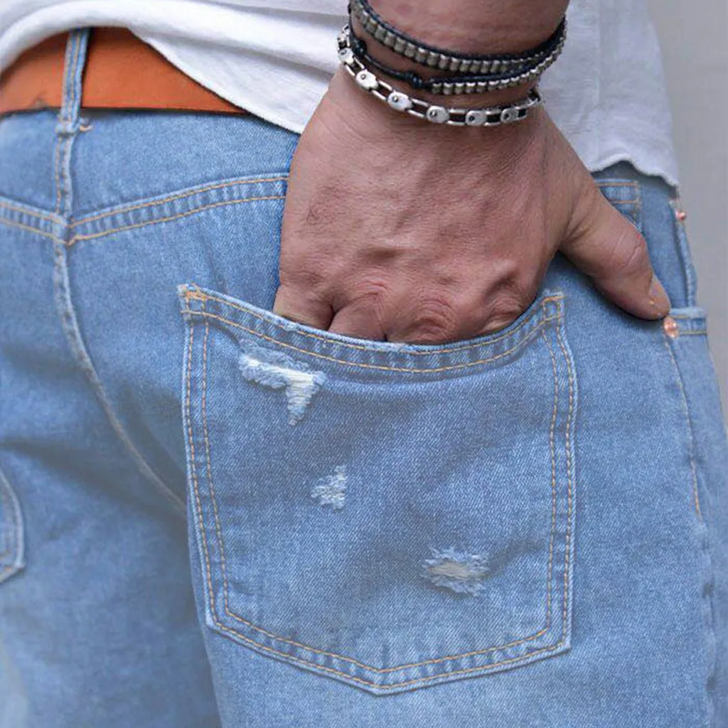 Стиль Лидер продаж мужские летние модные повседневные облегающие спортивные рваные джинсовые шорты высокого качества