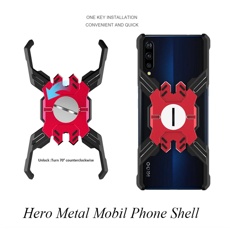 

For Vivo IQOO Case Luxury Armor Metal Shockproof case for vivo celular iQOO Hero Mechanical Cover + hydrogel film for vivo iQOO