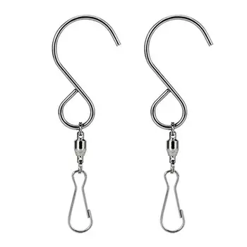 

2pcs Stainless Steel Swivel Hooks 360 Degree Wind Chime Spinning Hook Rotating Hangers for Hanging Wind Sinner Flower Planter
