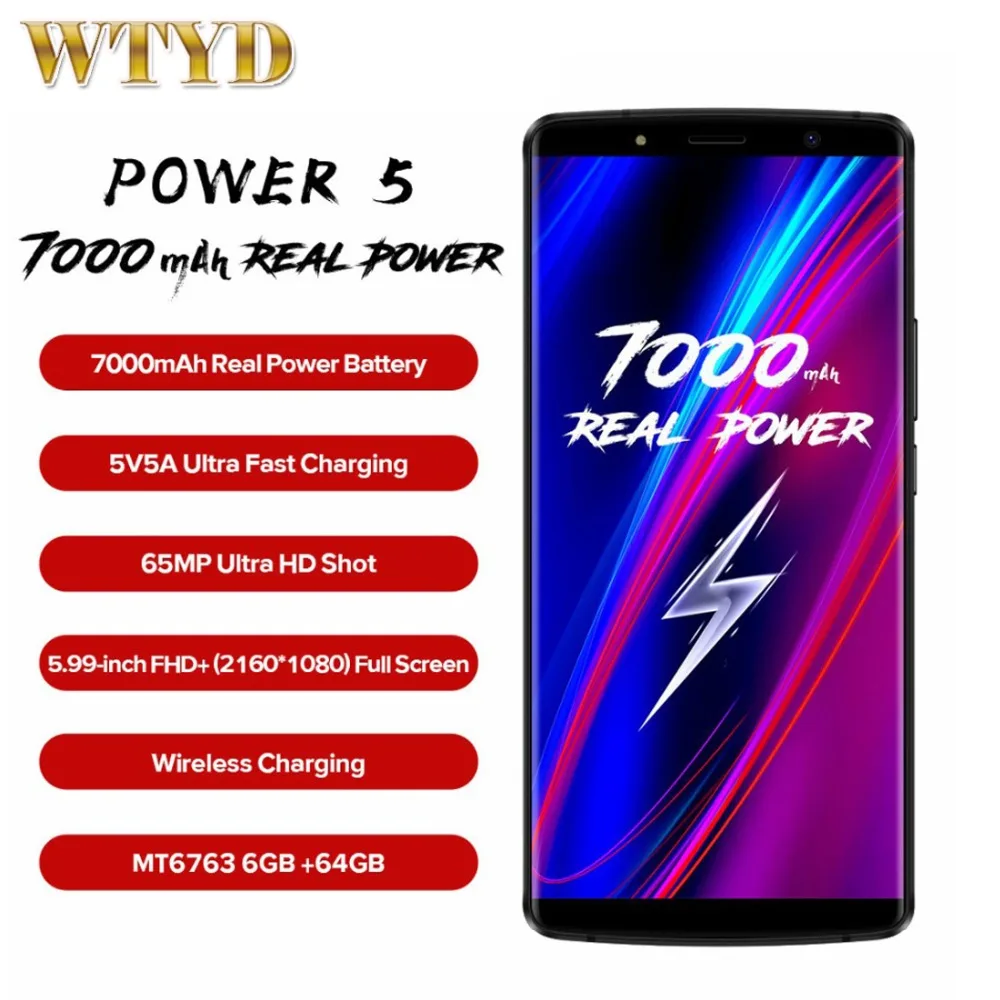 LEAGOO Power 5 смартфон с 99 дюймовым дисплеем восьмиядерным процессором MT6763 ОЗУ 6 ГБ ПЗУ
