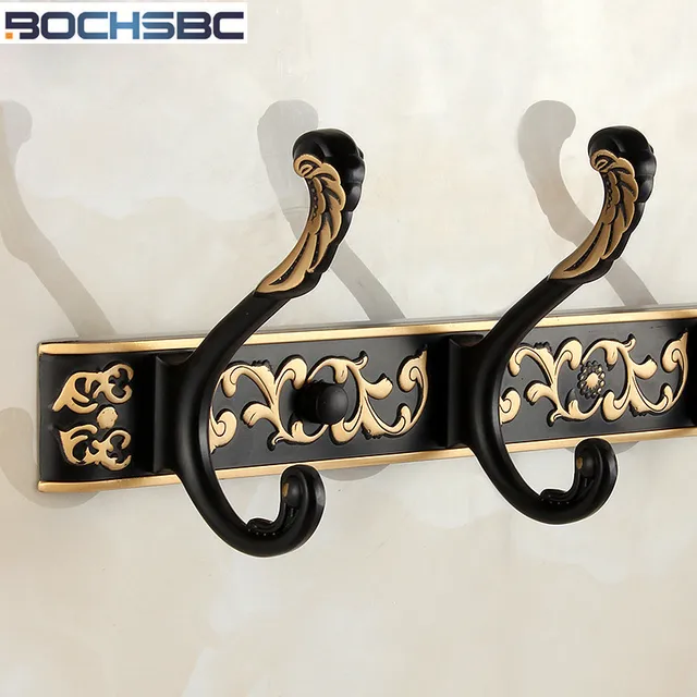 Black Wall Clothes Hooks Vintage Coat Hooks European Wall Mounted Black Wall Clothes Hooks Vintage Coat Hooks European Wall Mounted Carving Antique Coat Robe Hooks 4 - Black Wall Clothes Hooks Vintage Coat Hooks European Wall Mounted