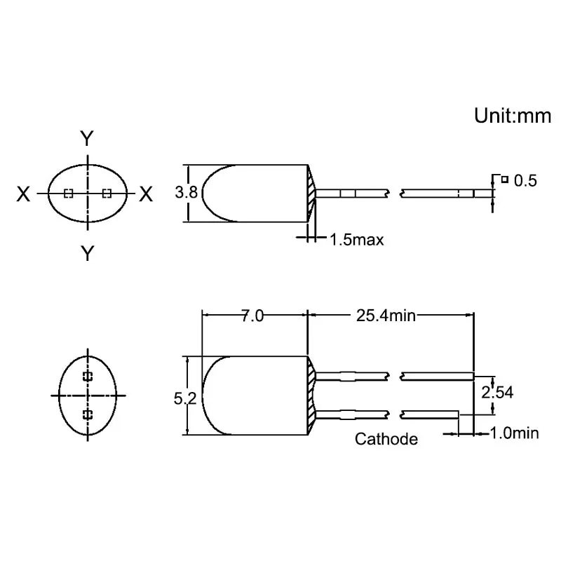 100 шт. 5 мм DIP красный 546 рассеянный овальный светодиодный 20mA DC 2 V 620-625nm светоизлучающий диодный светильник через отверстие лампы электронные компоненты