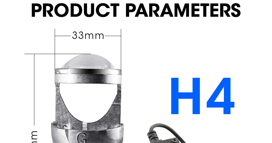 16 hlxg 70WPair H4 LED Mini Projector Lens Automobles LED Bulb LED Conversion Kit Lamp HiLo Beam Headlight 12V24V 5500K White