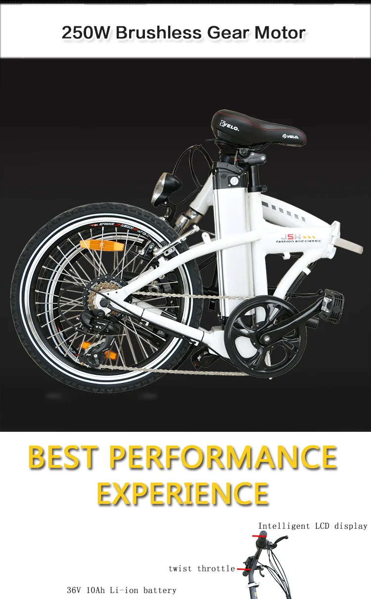 Clearance 20 inch Electric Bicycle Folding Ebike 36V 250W Rear hub Motor Wheel with 36v 10ah Lithium Battery LED Controller E-bike 2