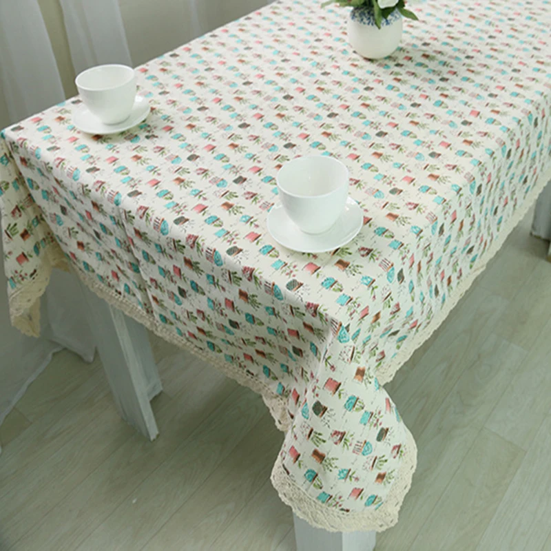 table cloth coffee tea table cloth flower pots floral christmas linen