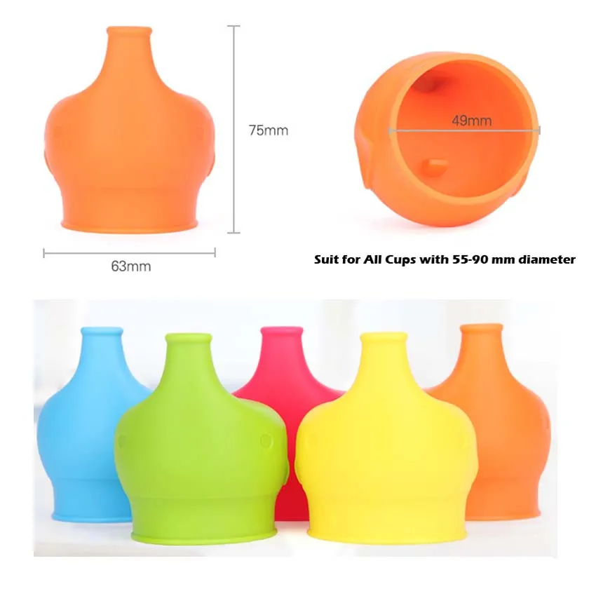 

New Silicone Sippy Lids for Baby Drinking Cup Converts Any Cup or Glass To A Sippy Cup Makes Drinks Spill Proof Reusable Durable