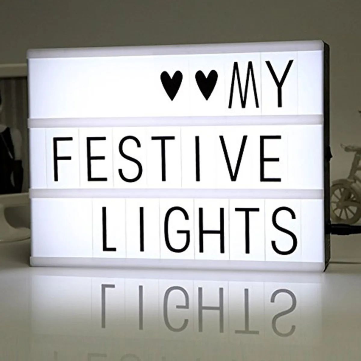 Conjunto de A4 tamaño LED de combinación de caja de luz de la noche la lámpara DIY negro cartas tarjetas de puerto USB alimentado por el cine caja de luz