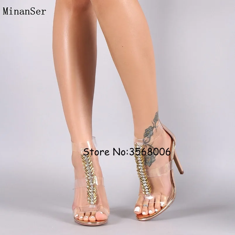 Herringbone Rhinestone Strappy Stiletto Heel