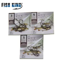 FISH KING углеродистая сталь 50 шт./партия 3#-12# рыболовный крючок, рыболовные крючки, прочная Рыбная блесна, рыболовные крючки